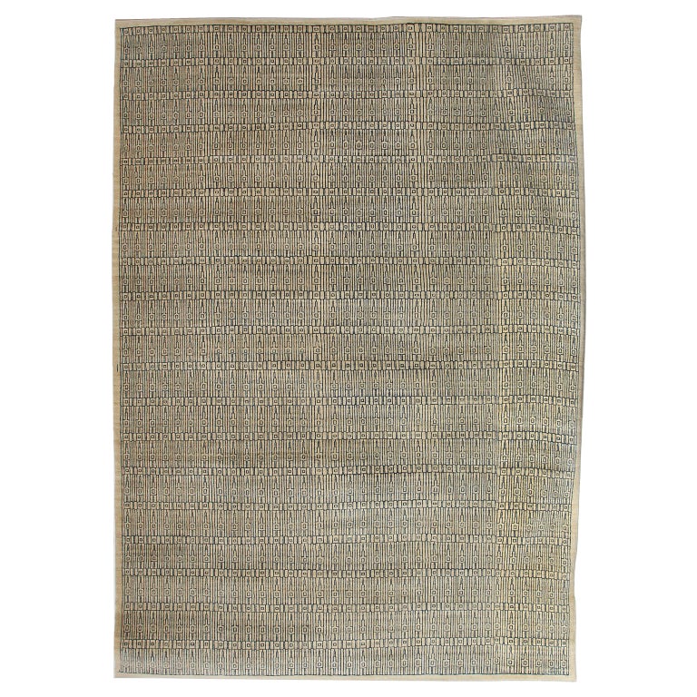Orley Shabahang "Excelsior" Contemporary Persian Rug, Blue and Cream