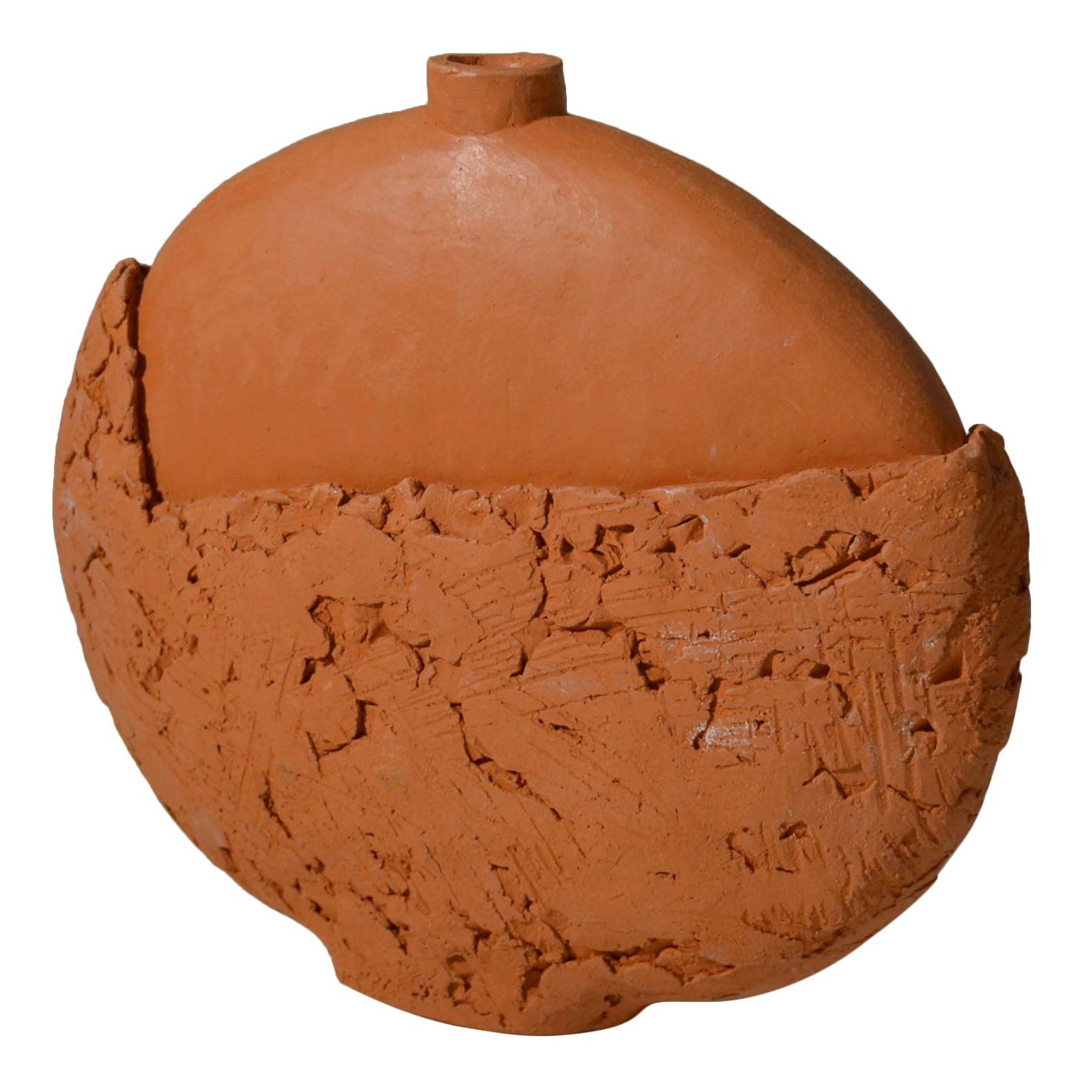 Suclptural Studio Pottery Terracotta Vase For Sale