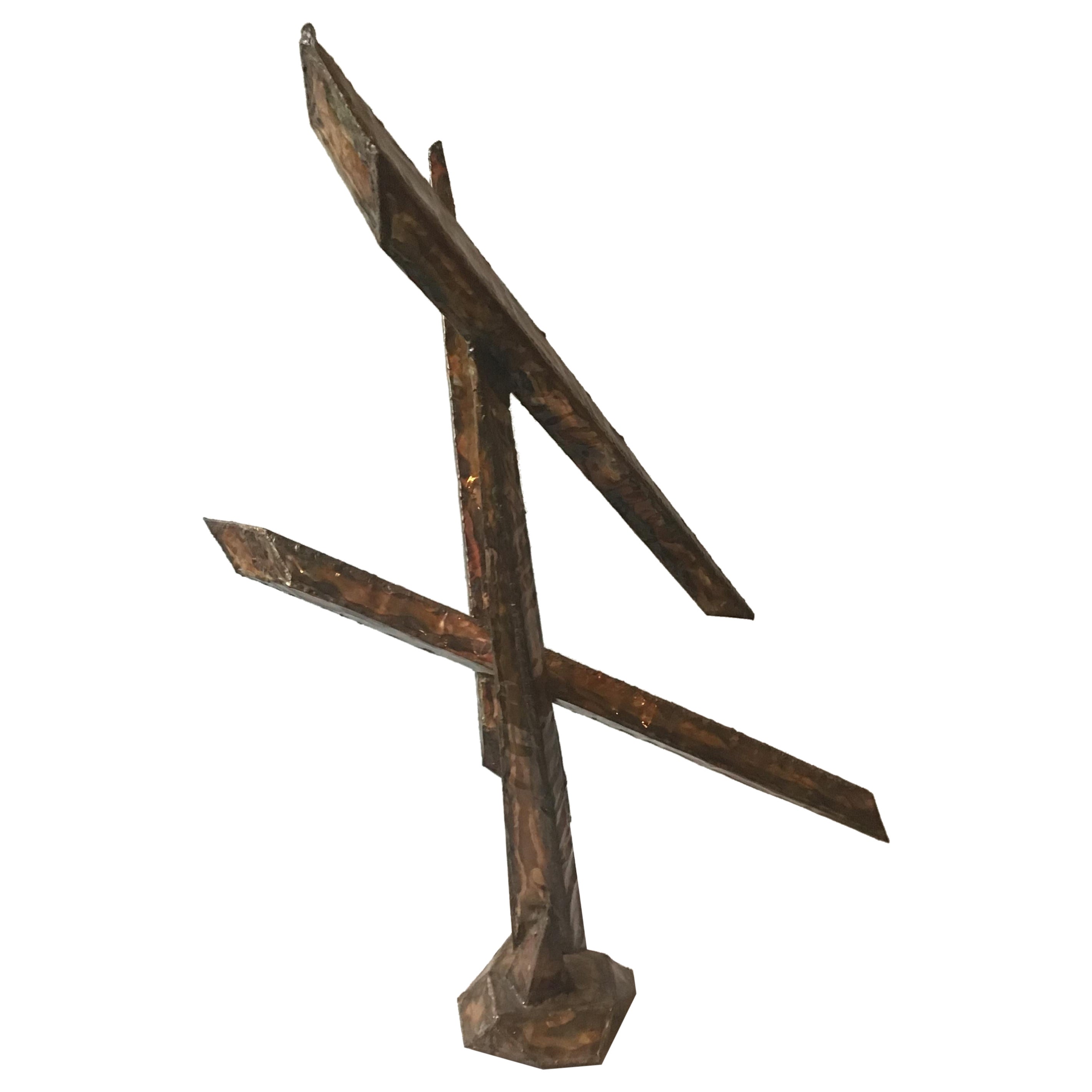 1970s Abstract Tabletop Sheeted Copper Sculpture For Sale