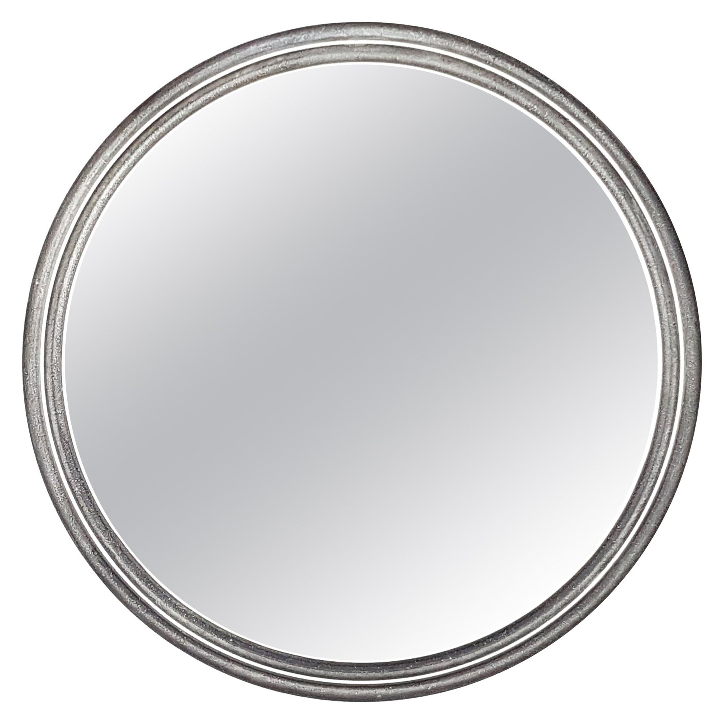 Cast Aluminium Round 1970s Mirror, Lorenzo Burchiellaro for Studio Burchiellaro For Sale