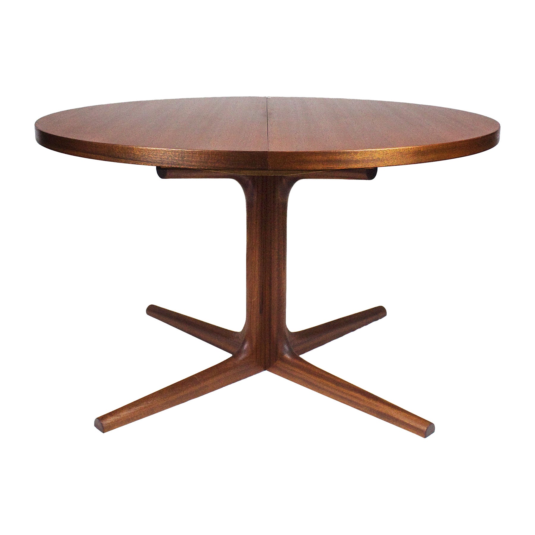 Midcentury Round Solid Teak Danish Extension Dining Table by CJ ...