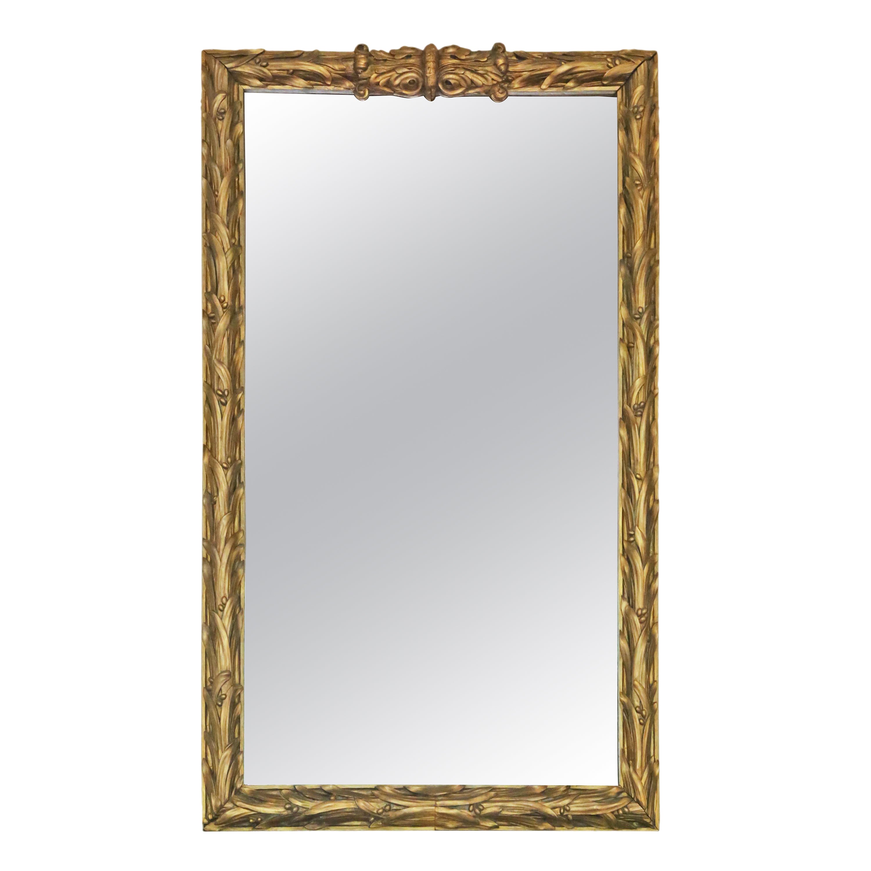 Oversized Large Antique Wall Mirror with Bow Accent at 1stDibs