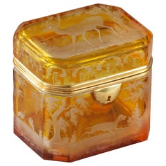 19th Century Bohemian Crystal Jewelry Box
