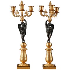 Candelabros Imperio de principios del siglo XIX