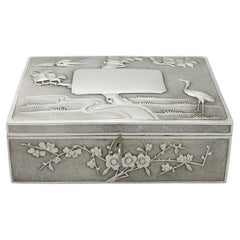 Used 1890s Chinese Export Silver Locking Box