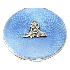 Used 1939 Sterling Silver and Guilloche Enamel Compact
