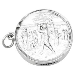 Englisches Vesta-Etui aus Sterlingsilber im Edwardianischen Golfstil