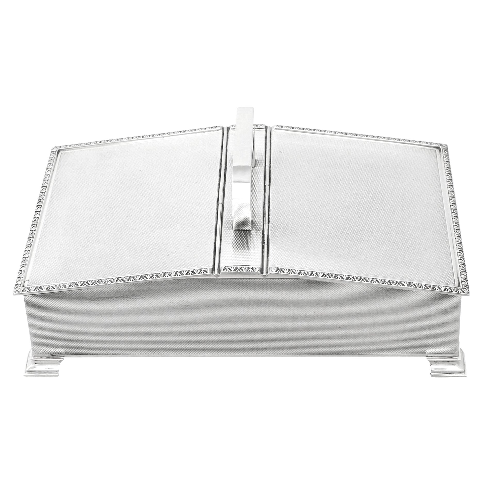 Mappin & Webb Ltd Art Deco Style Sterling Silver Cigarette Box For Sale