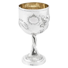 Gobelet en argent ancien d'exportation chinoise vers 1900