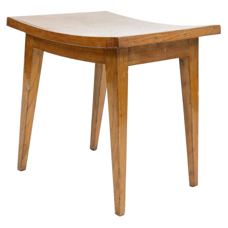Modernist Wood Stool Attributed to Gio Ponti, Italy, c. 1950s For Sale