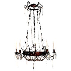 Tôle and Crystal Chandelier