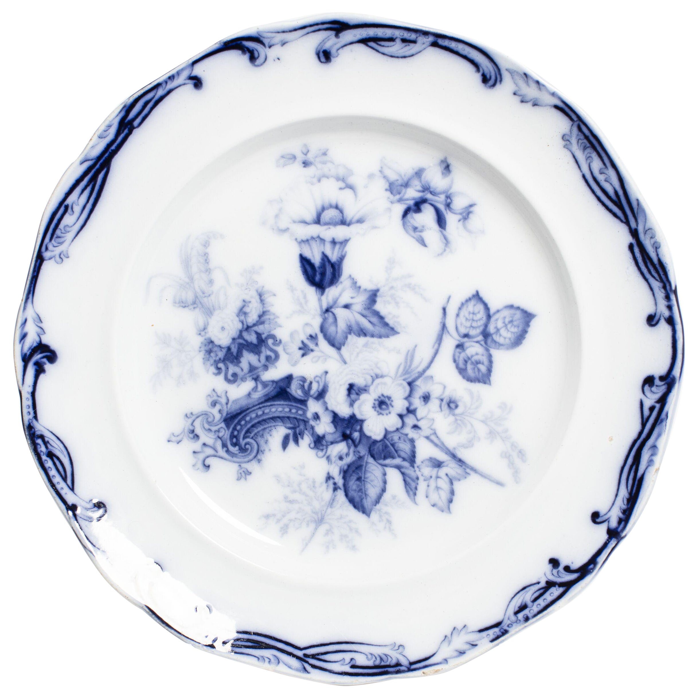 English Flow Blue Dinnerware Set For Sale at 1stDibs