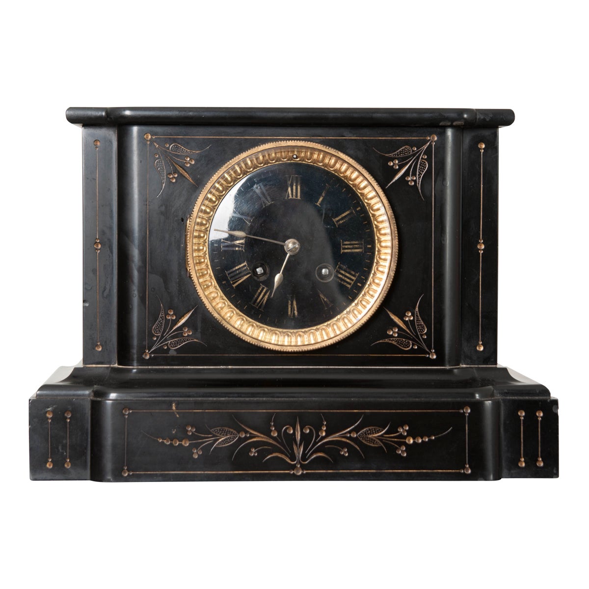 1878 Brass Mantel Clock H&F Paris Movement For Sale at 1stDibs