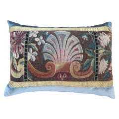 18th Century Tapestry Fragment Silk Velvet Pillow