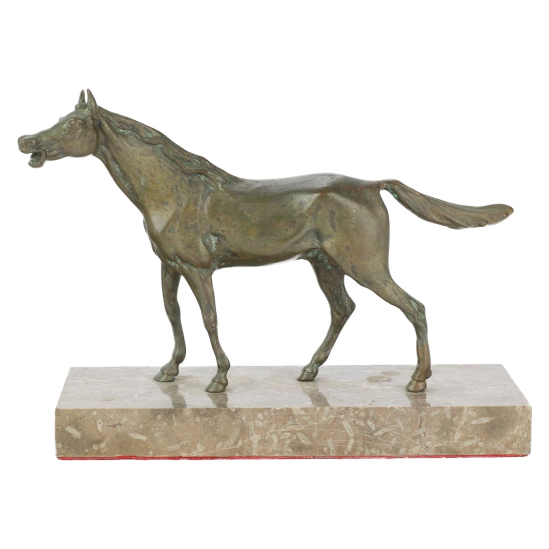 American School Bronze Prancing Horse, Titled "Empty Saddle", circa