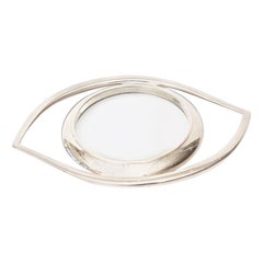 Hermès Cleopatra Eye Magnifier Silver Plated Vintage Desk Accessory