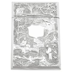 1870s Antique Chinese Export Silver Card Case