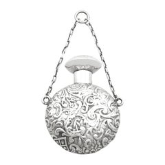 Lawrence Emanuel Antique Victorian English Sterling Silver Scent Flask