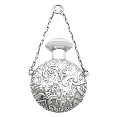 Lawrence Emanuel Used Victorian English Sterling Silver Scent Flask