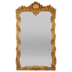 Exceptional Carved Giltwood Mirror, France, Circa 1860