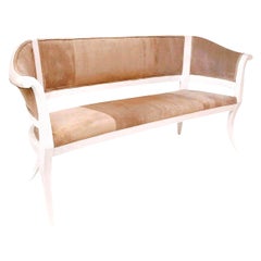 Custom Suede Upholstered Settee