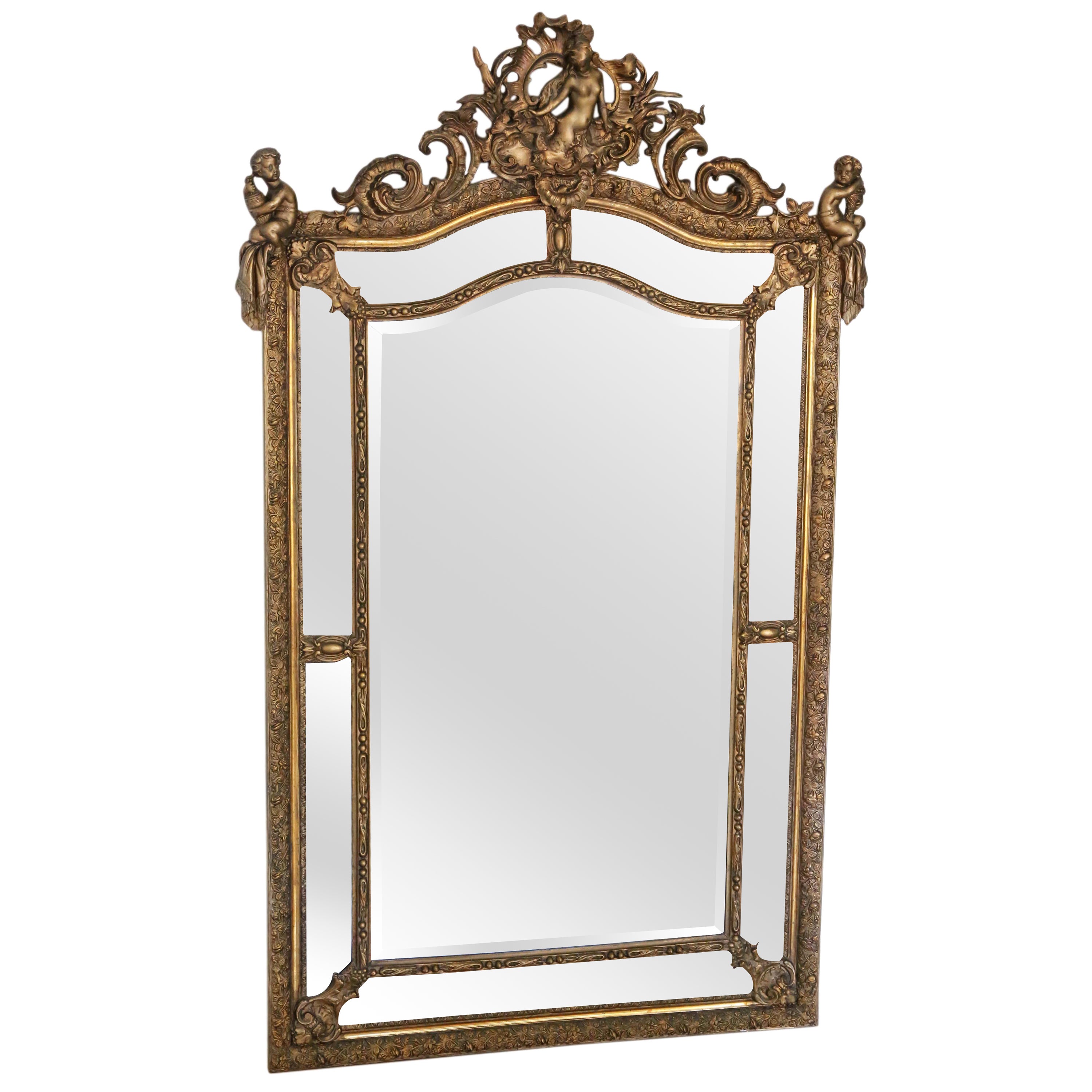 Vintage Very Large Floor To Ceiling French Gilded Mirror at 1stDibs