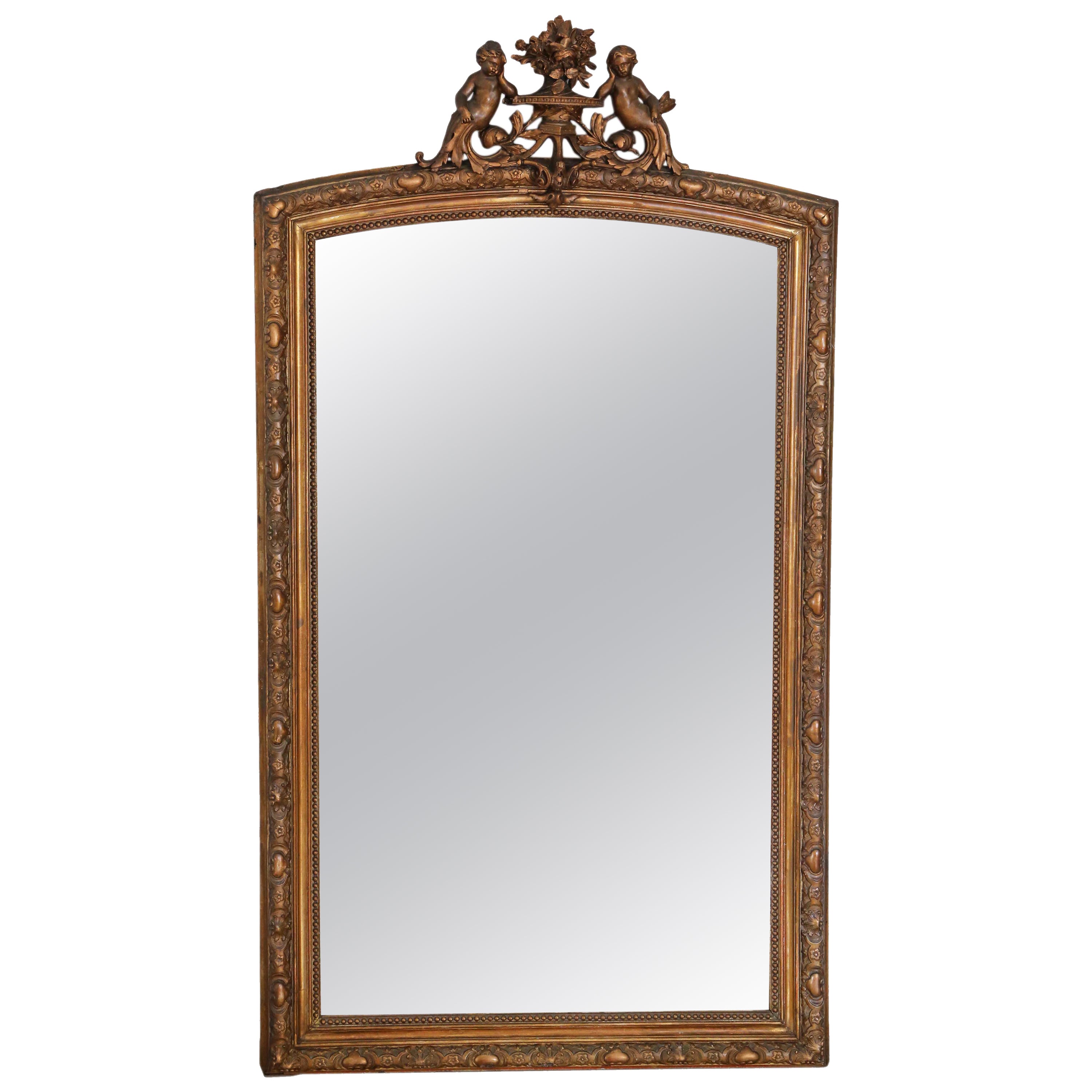 Vintage Very Large Floor To Ceiling French Gilded Mirror at 1stDibs