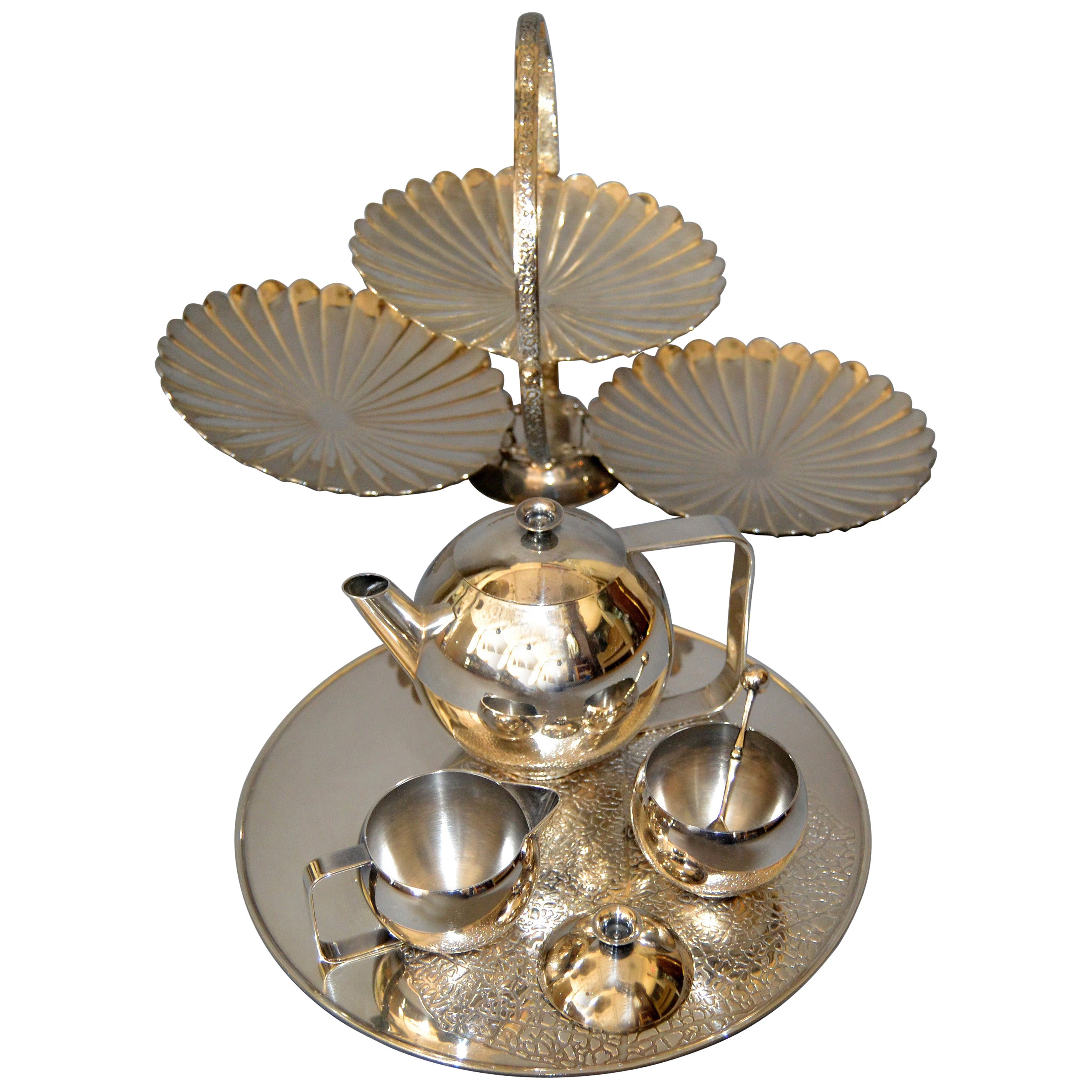 SixPiece Marlboro Silver Plate Old English Reproduction E.P. Copper