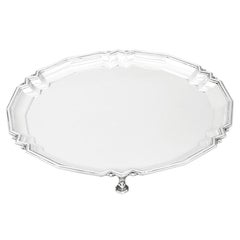 Mappin and Webb Ltd 1933 Art Deco Antique Sterling Silver Salver
