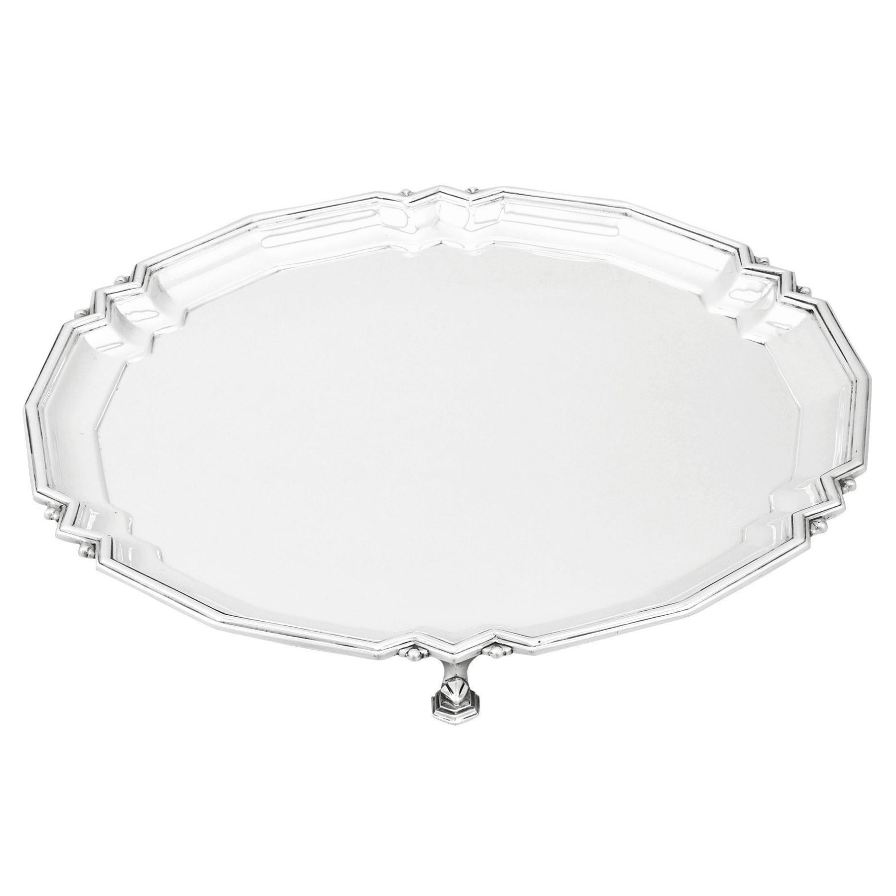 Mappin and Webb, 1933, Salver Art déco en argent sterling