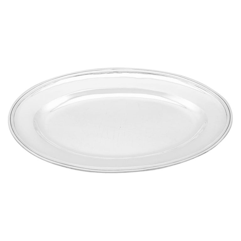 Antike italienische SilberFischteller aus den 1820er Jahren im Angebot