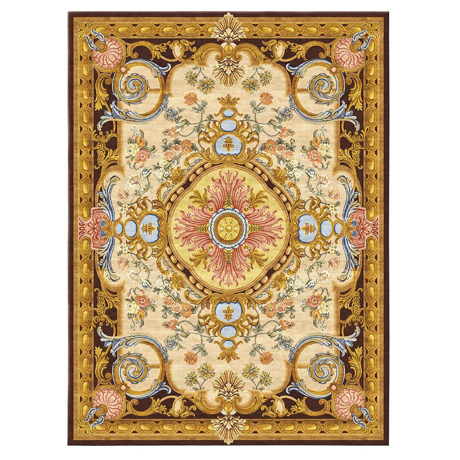 Floral pattern Modern Classics Rugb hand knotted - Renaissance Gold For Sale