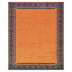 Savoy Noble Orange, Moderm Patterned Hand Knotted Wool Silk Rug