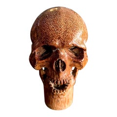 Madera Tallada a Mano Memento Mori Calavera Bastón Bastón Mango