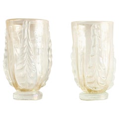 20th Century Italian Murano Glass Vases Acanthus