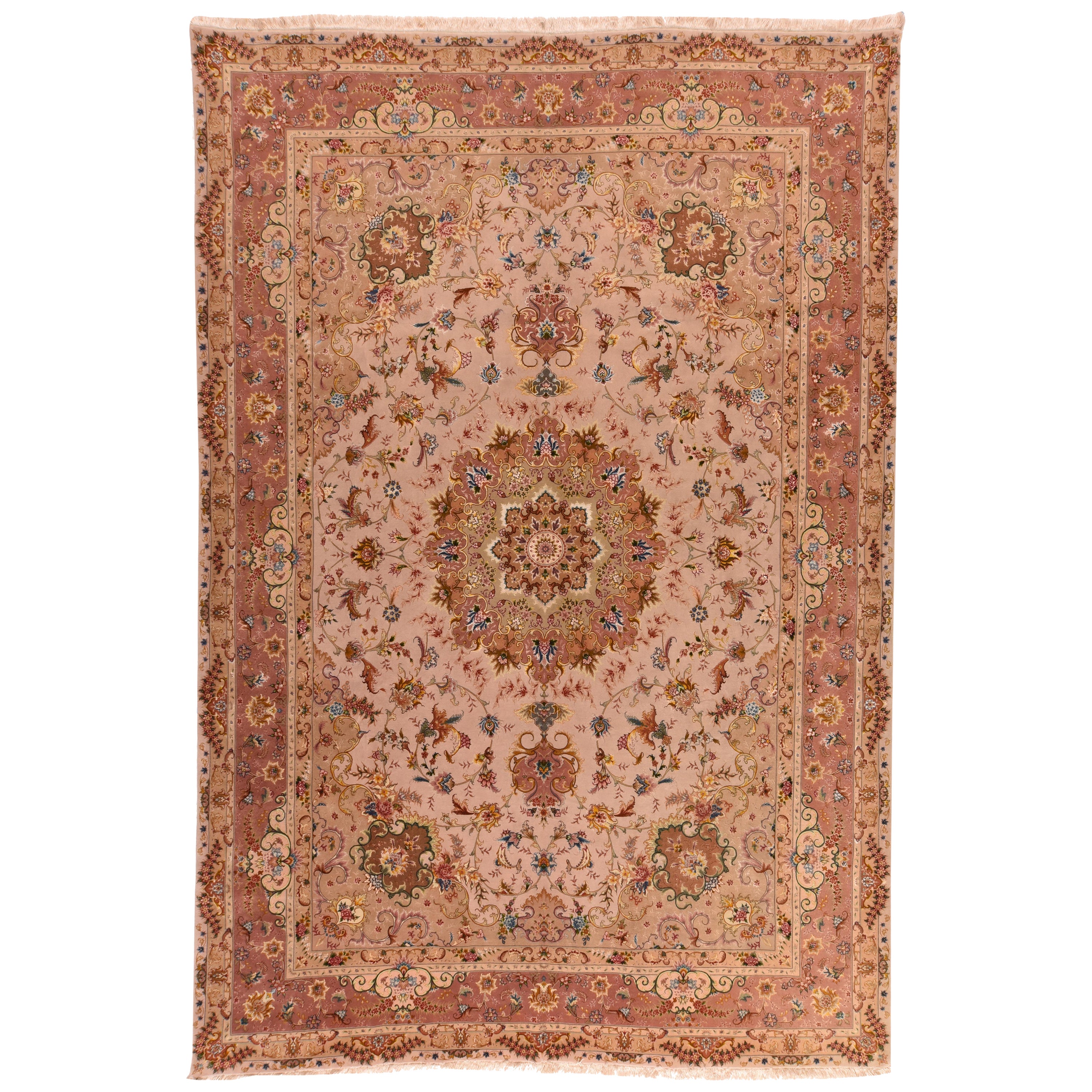 Extremely Fine Persian Tabriz Design Wool/Silk For Sale at 1stDibs