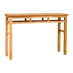 Qing Dynasty Wooden Console Table with Pillar-Shaped Strut Motifs