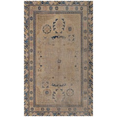 1880s Antique Handwoven Samarkand Khotan Rug