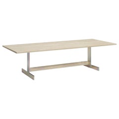 E15 Kazimir Oak White Table with Zinc Yellow Base by Philipp Mainzer IN STOCK