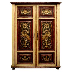 Italienisches Chinoiserie-Kabinett, bemalt und aus Giltwood