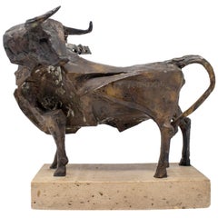 1960s Bronze Bull Sculpture by Venancio Blanco
