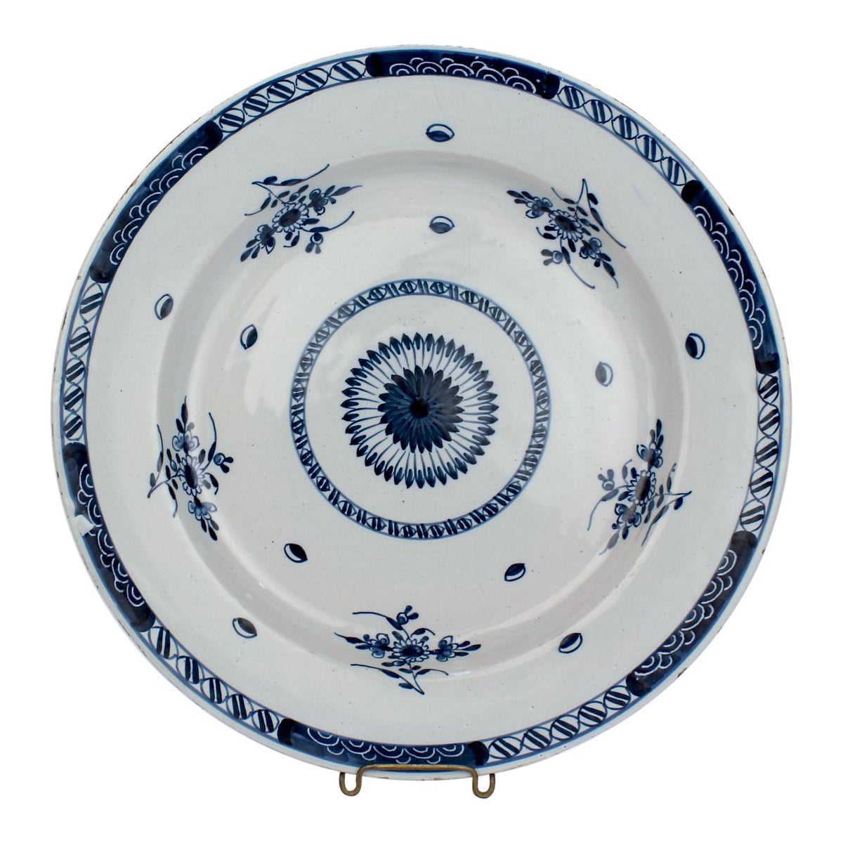 Antique 18th Century English Delft 13 1/2" Charger