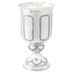 Vintage Arts & Crafts Style Sterling Silver Goblet