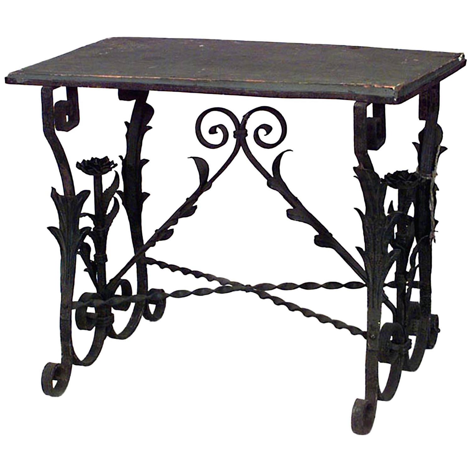 19th Century Italian Renaissance Style Wrought Iron End Table For Sale at 1stdibs