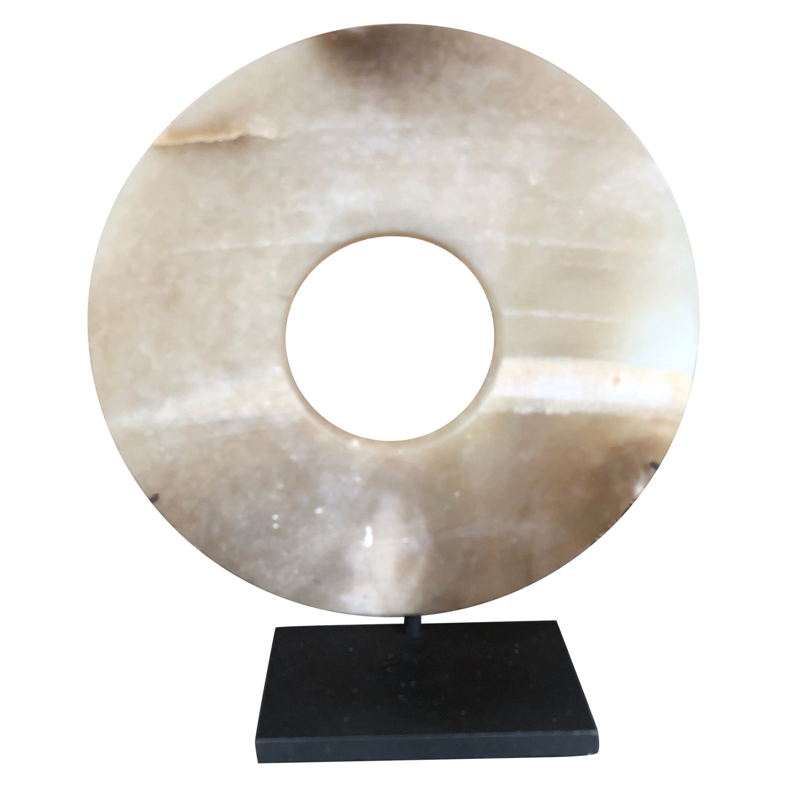 Important Ancient Chinese Round Jade Bi Disc, 2000 BCE For Sale at 1stDibs