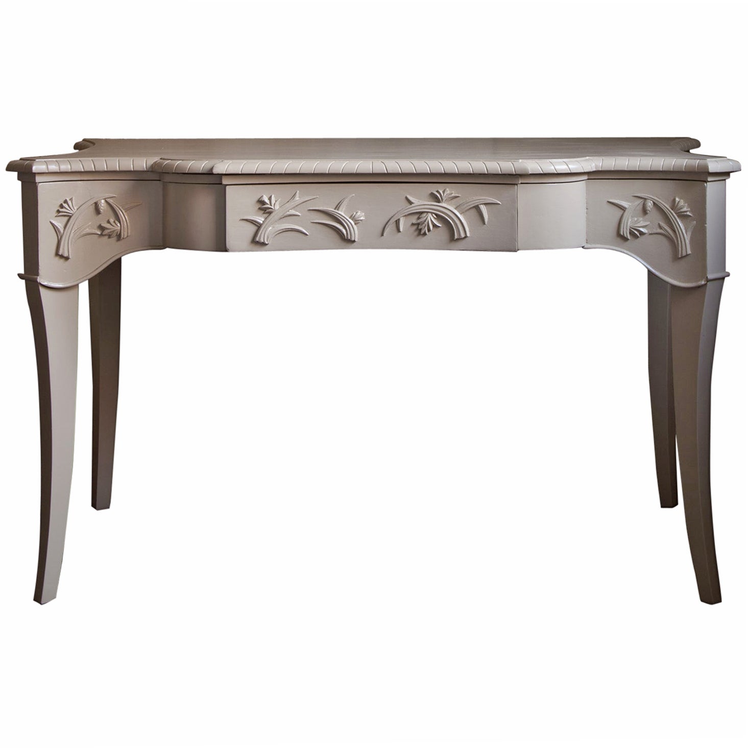 Belgian Carved Wood and Marble top Vanity Desk at 1stDibs