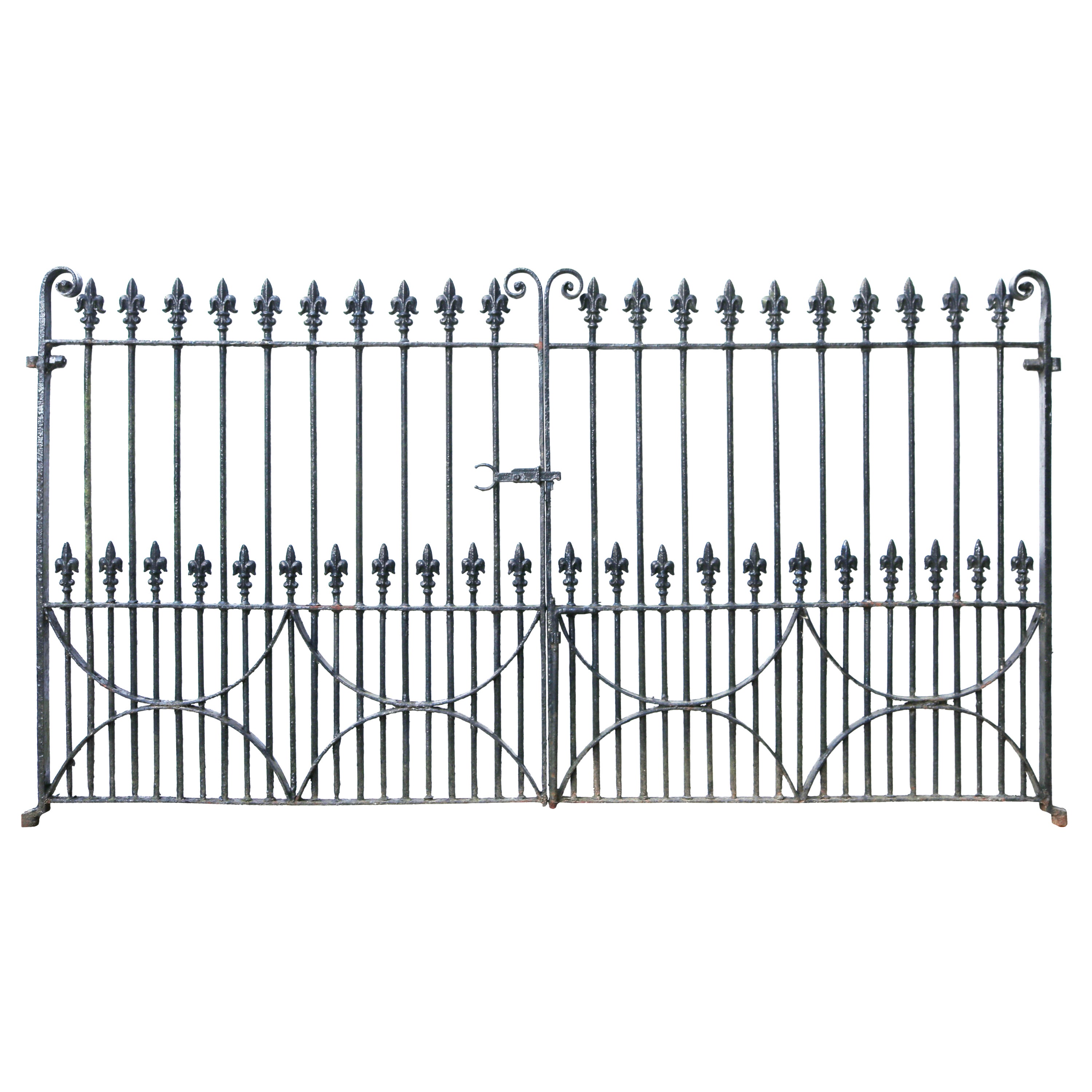 Pair of Irish Cast and Wrought Iron Driveway Gates For Sale at 1stDibs