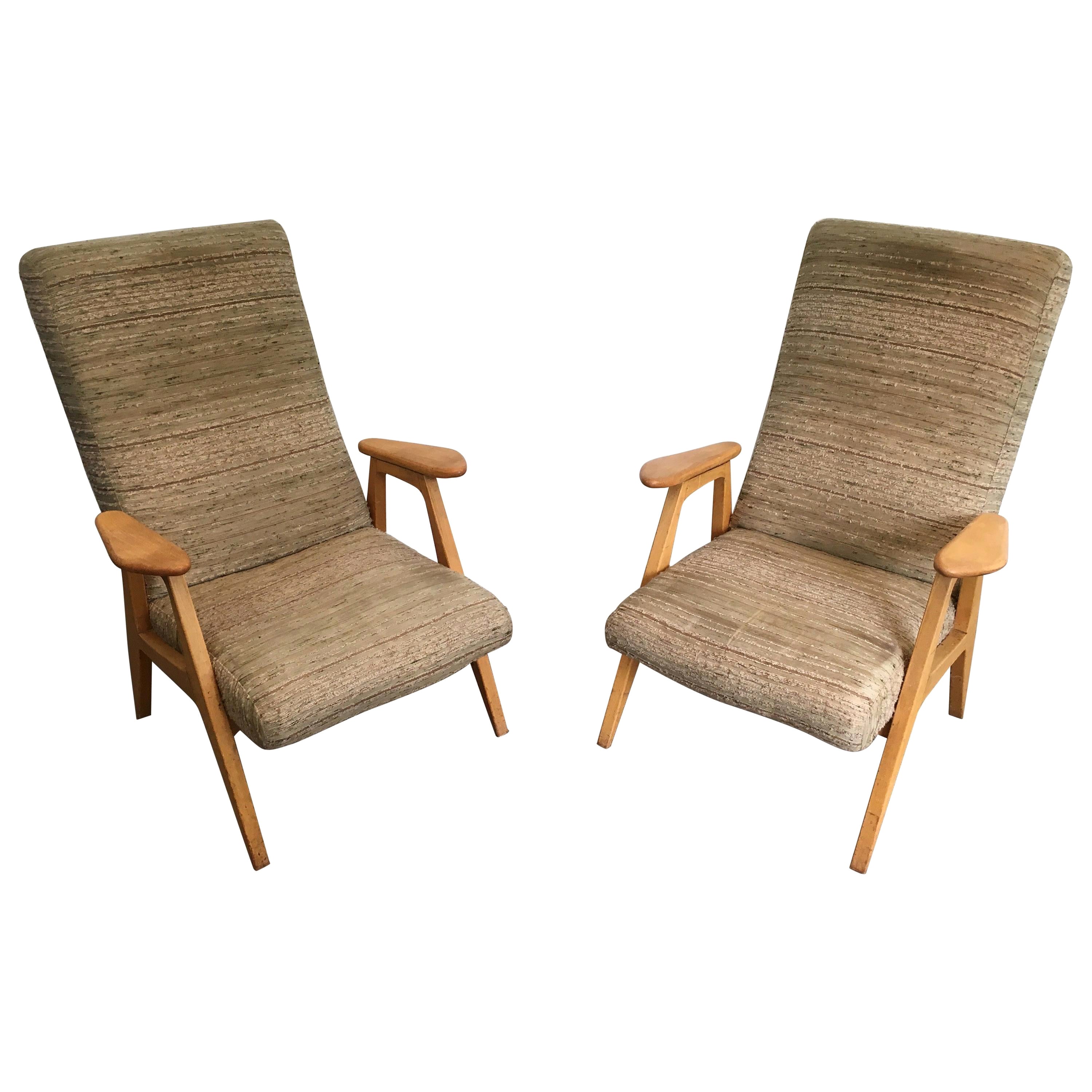 Pair of Vintage Armchairs, French, circa 1970 For Sale