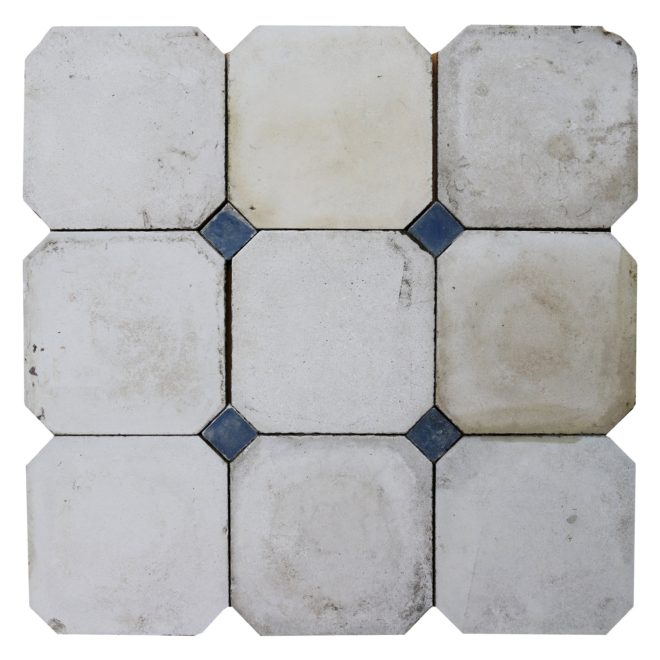Reclaimed Green Marble Effect Cement Floor Tiles For Sale at 1stDibs