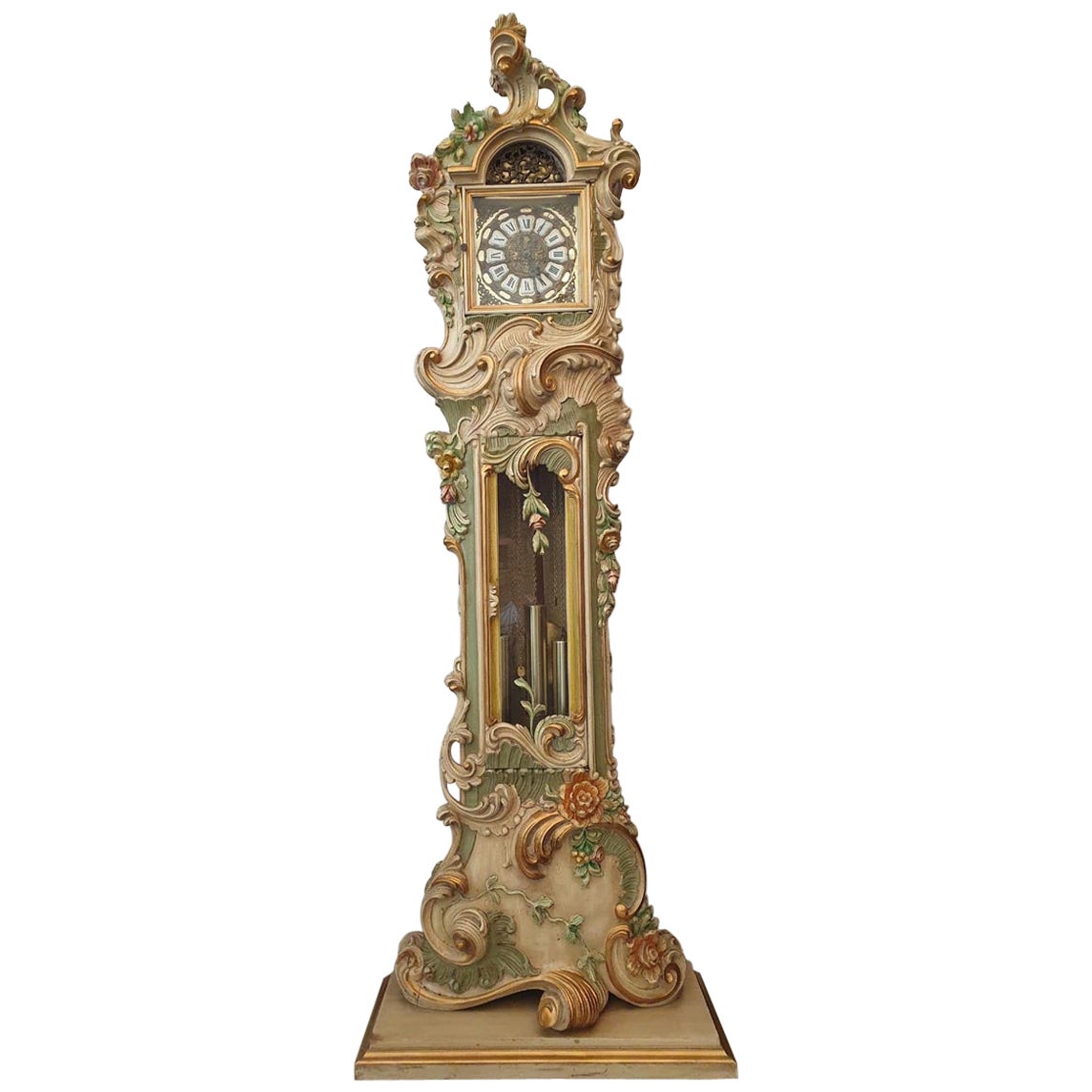 Antique Colonial Mfg Co Empire Style Mahogany Grandfather Clock German